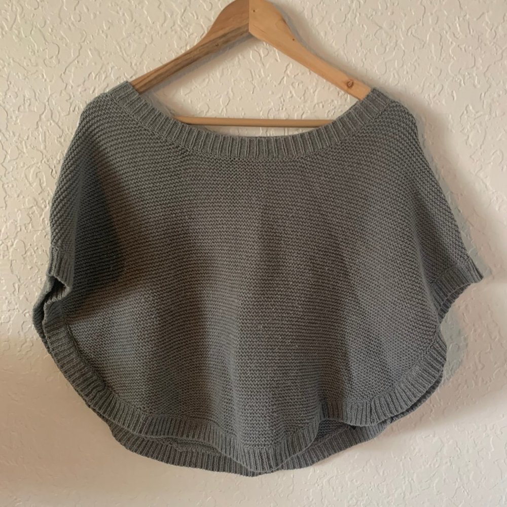 small gray 90s vintage poncho